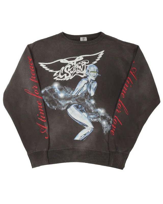 Sorayama Sweatshirt Hoodie with Mock Neck Collared Structured