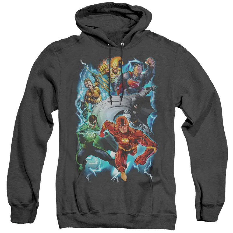 Justice League Electric Team - Heather Pullover Hoodie Hooded Pullover Sweater