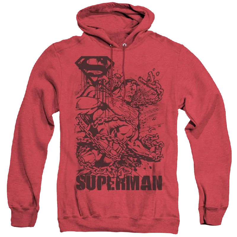 Superman Breaking Chains - Heather Pullover Hoodie Sabrina Neck Pullover
