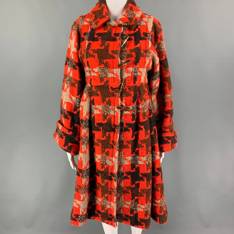 MARC by MARC JACOBS Size XS Orange Brown Wool Blend Tweed A-Line Coat empire Basque Peplum MARC by MARC JACOBS Size XS Orange Brown Wool Blend Tweed A-Line Coat empire Basque Peplum