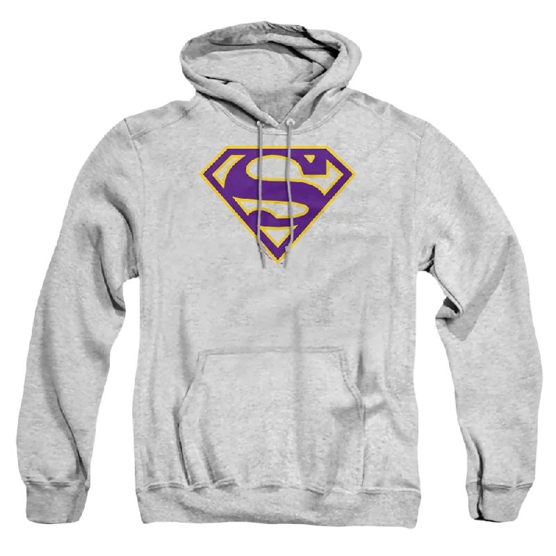Superman Purple & Gold Shield - Pullover Hoodie High Neck Pullover