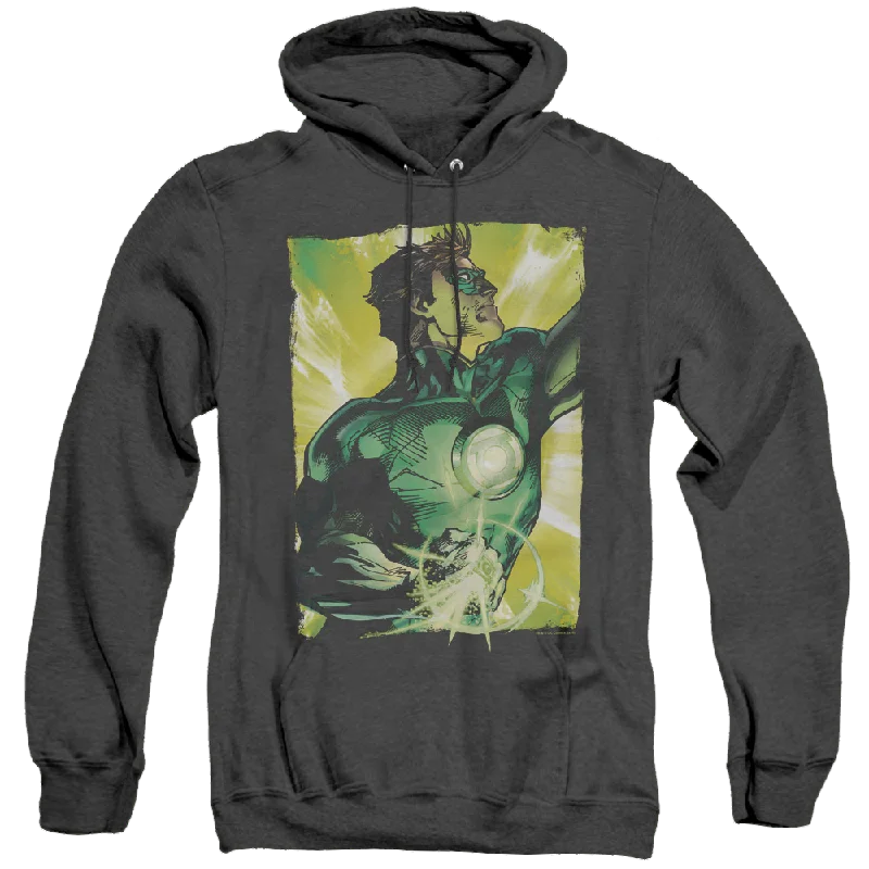 Green Lantern Up Up - Heather Pullover Hoodie Wrist Length Sleeve