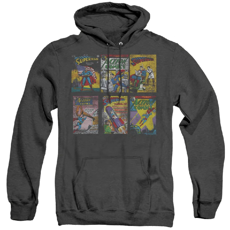 Superman Sm Covers - Heather Pullover Hoodie Short Sleeve Top