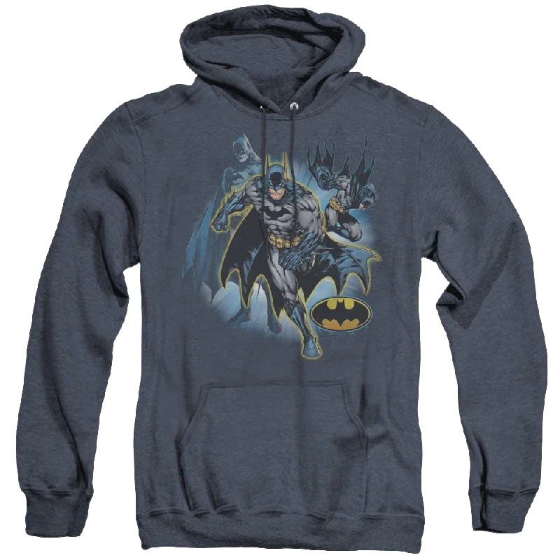 Dc Batman Batman Collage - Heather Pullover Hoodie Peter Pan Collar