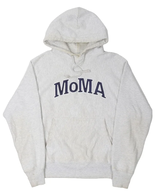 MOMA Hoodie Hoodie with Hem Patch Decorative Personalized