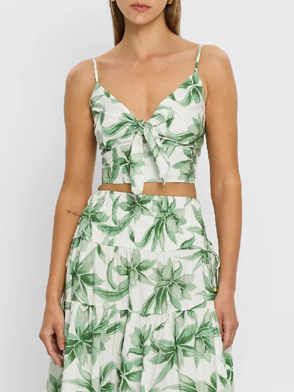 Alessandra Crop Top Ribbed Striped Patterned