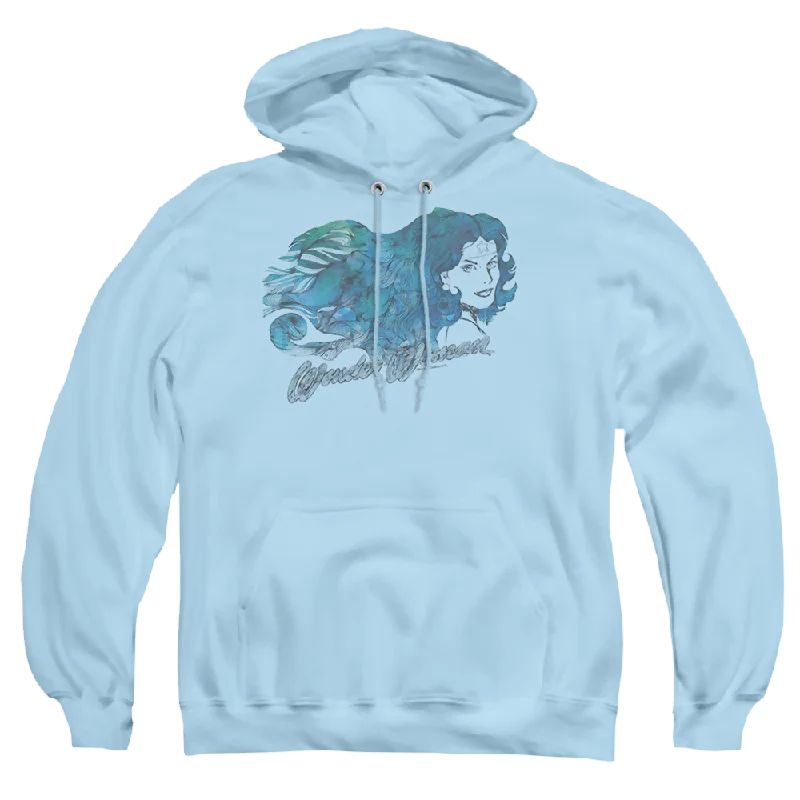 Wonder Woman Watercolor Hair - Pullover Hoodie Halter Neck Top