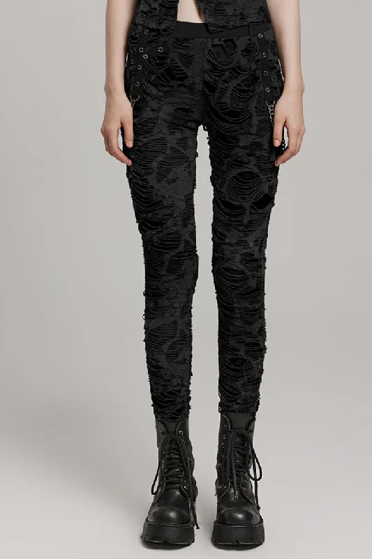 Slim Ripped Eyelet Chain Women's Steampunk Leggings 2 Colors Trendy Seamless Sports Leggings Slim Ripped Eyelet Chain Women's Steampunk Leggings 2 Colors Trendy Seamless Sports Leggings