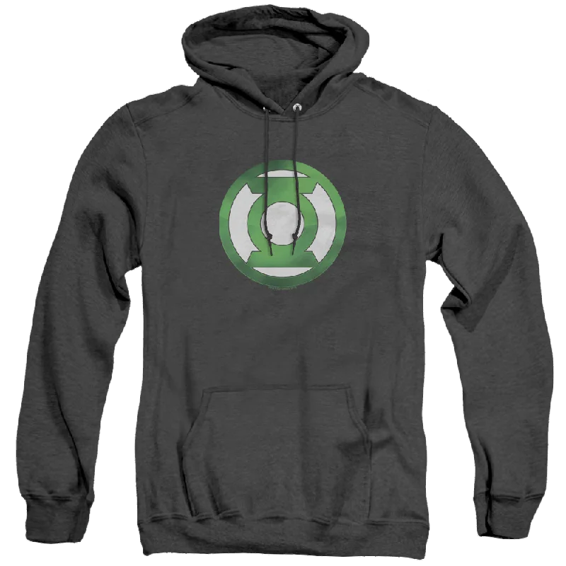 Green Lantern Green Chrome Logo - Heather Pullover Hoodie Cold Shoulder Design