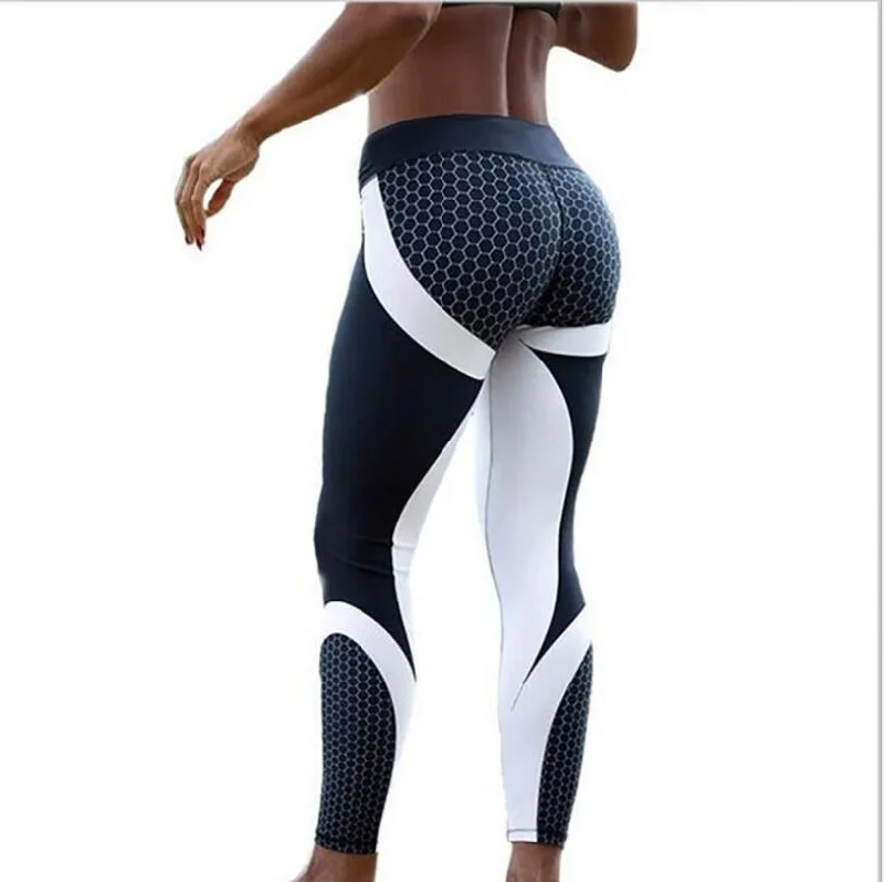 Mesh Pattern Print Leggings Elegant Embellished Leggings