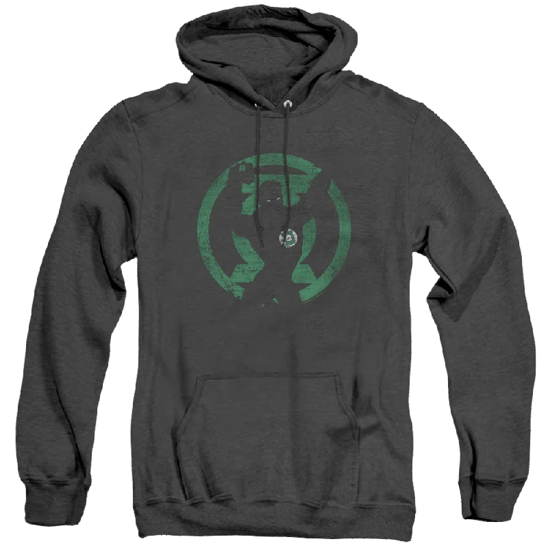 Green Lantern Gl Symbol Knockout - Heather Pullover Hoodie Solo Sleeve Pullover
