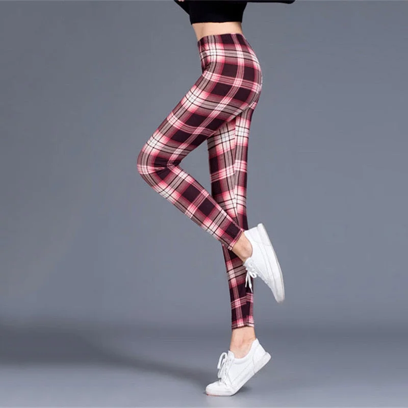 Wine Red White Plaid