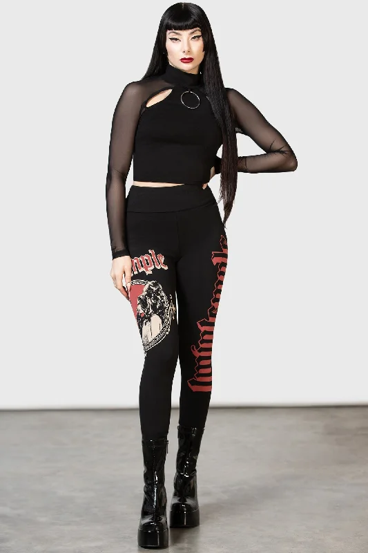 Wickedest Leggings Trendy Black Mesh Leggings