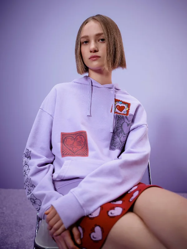 S&S x Burton Morris hoodie Hoodie with Raw Hem Edgy Unfinished