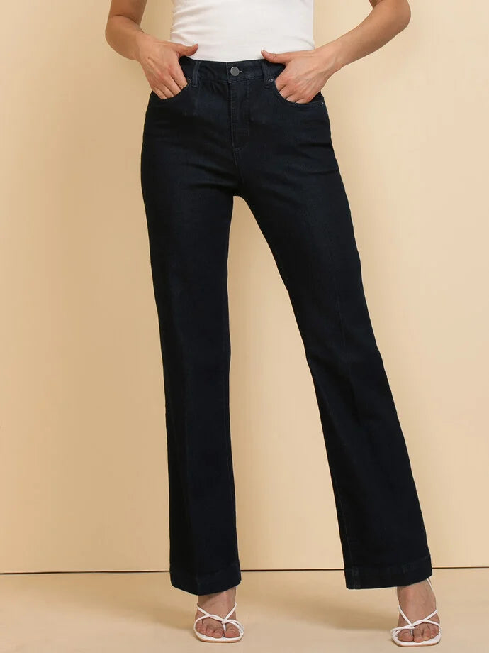 Ricki's Dark Blue Denim LRJ Stretch Trousers Trousers Culottes Wide Leg