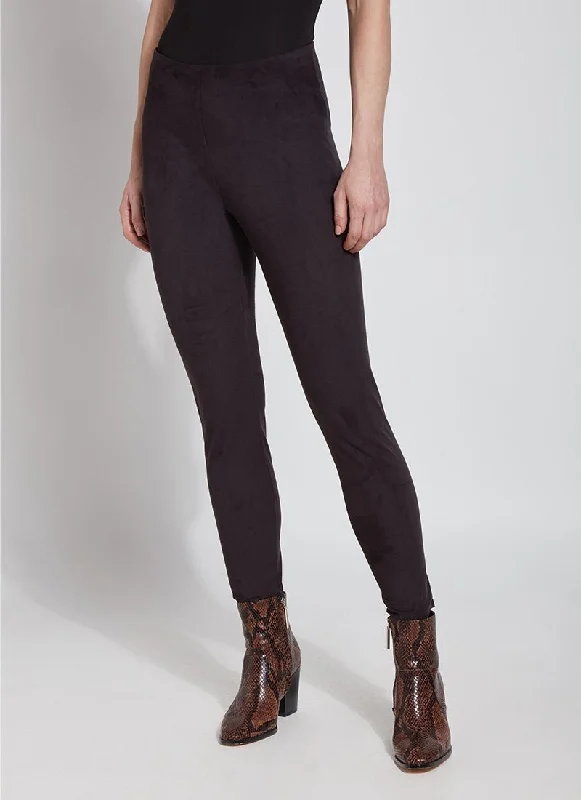 Hi Waist Suede Legging (28.5" Inseam) Fashionable Solid Color Tights