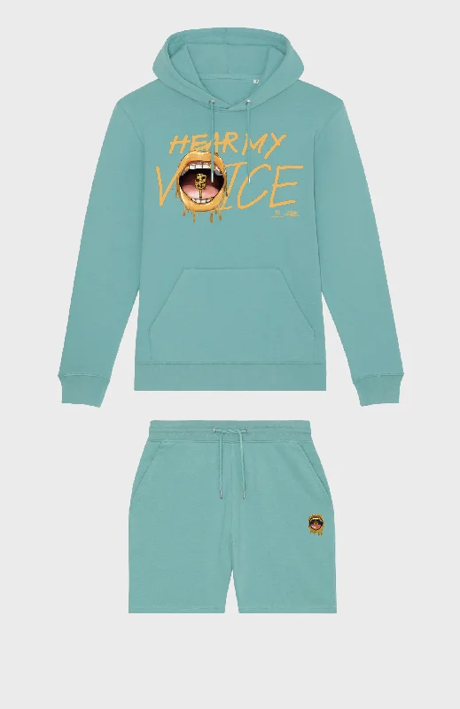 SWMSociety x A-Star x Dream City x Hear My Voice Hoodie and Shorts Set Hoodie with High Neck Warm Protective
