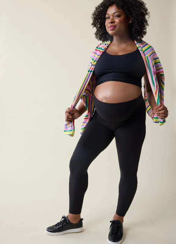 The All-Stage Forever Black Maternity + Postpartum Legging Elegant Sheer Leggings
