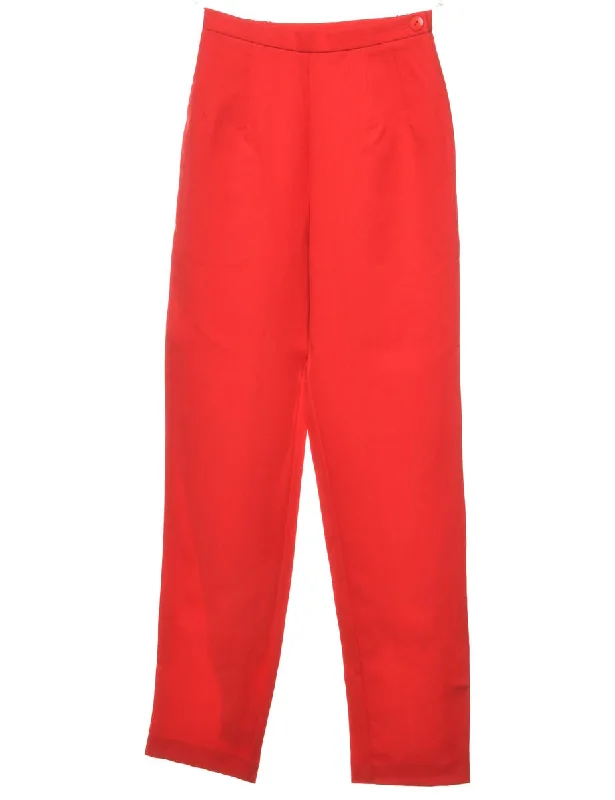 High Waist Red Trousers - W24 L31 Trousers practical durable