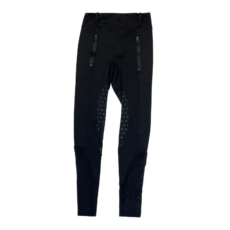 Euphoric Equestrian Pocket Legging in Black - Women's XS Fashionable Ribbed Knit Leggings