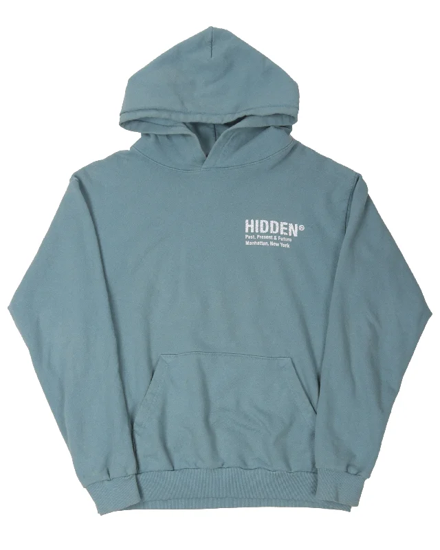 Logo Hoodie Hoodie with Hem Raw Edge Edgy Unfinished