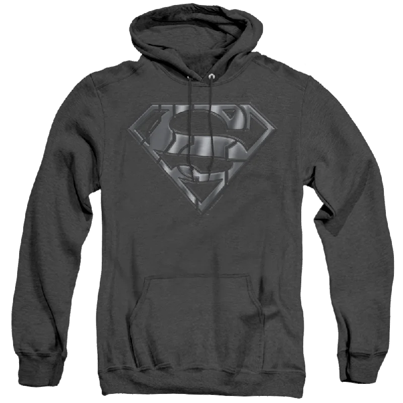 Superman Mech Shield - Heather Pullover Hoodie Turtleneck Warm Pullover