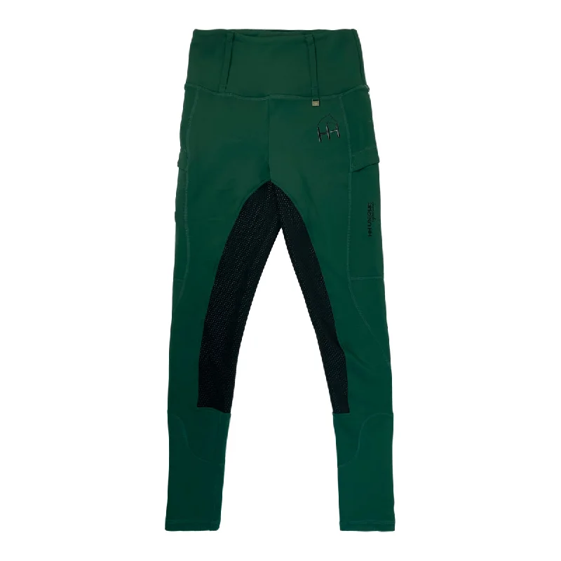 HH Unique High Waist Leggings in Green - Women's Small Trendy Sports Performance Leggings