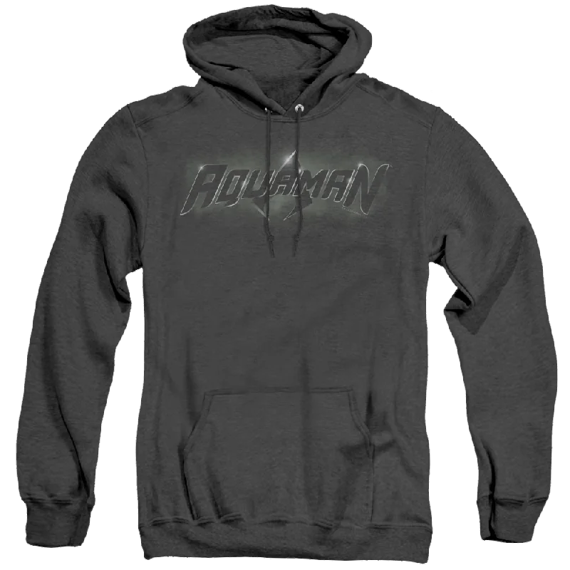 Aquaman Aquaman Title - Heather Pullover Hoodie Fine Merino Wool