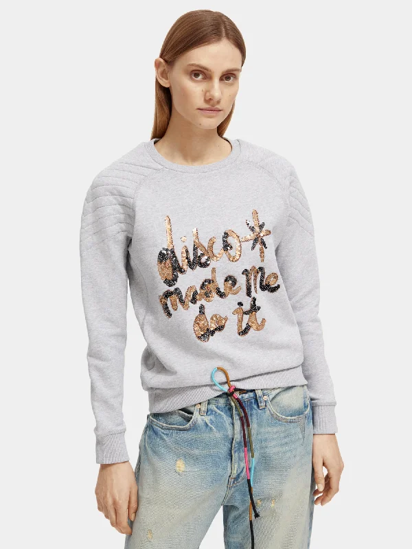 Quilted raglan sweatshirt Hoodie Crop Top Short Trendy