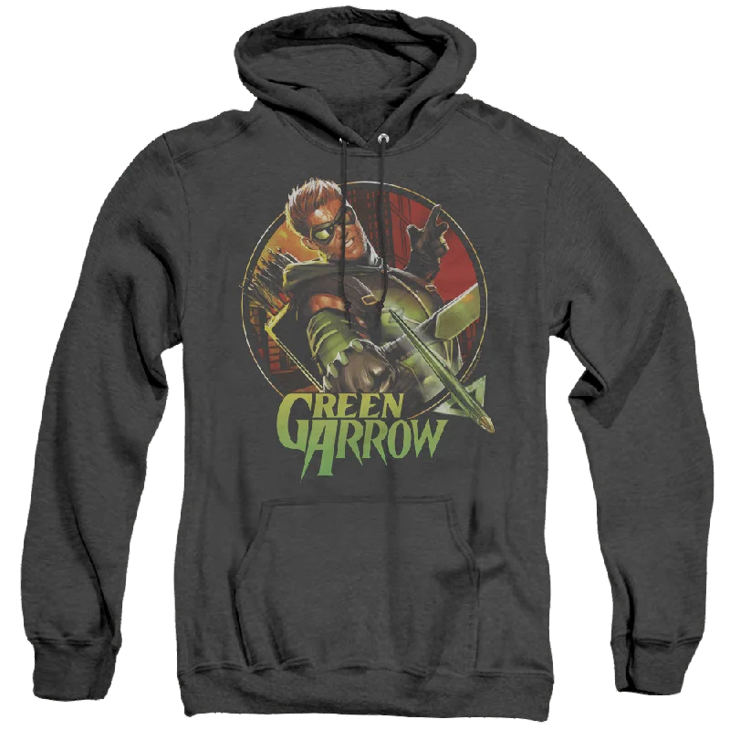 Green Arrow Sunset Archer - Heather Pullover Hoodie Zipper Front Cardigan