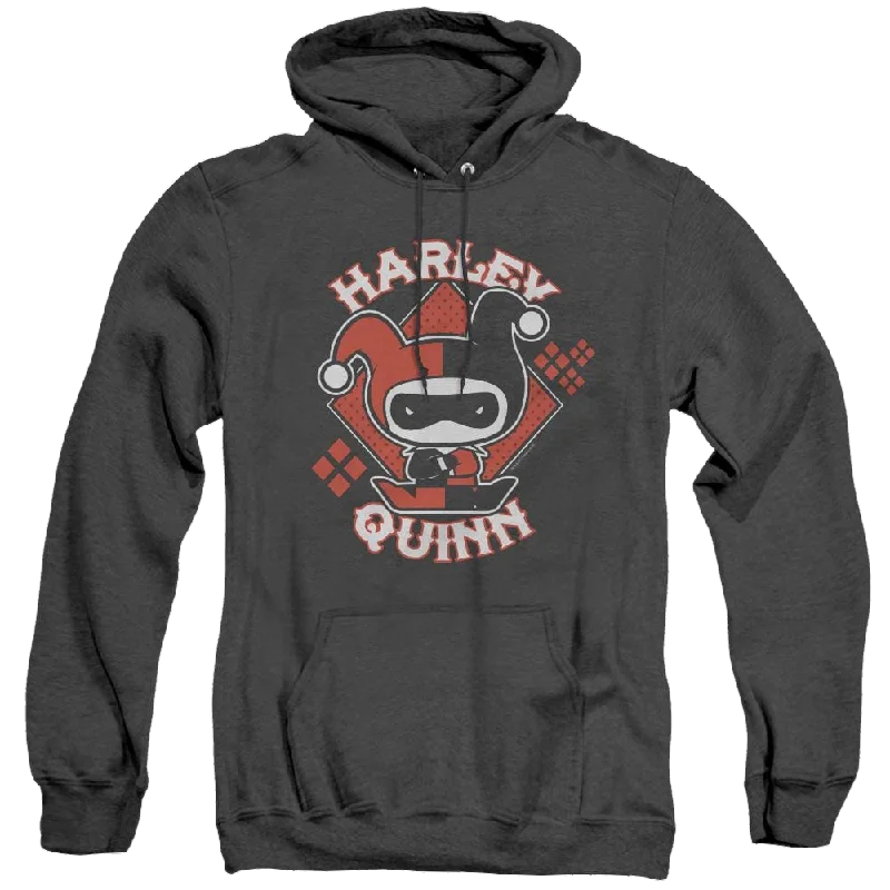 Harley Quinn Harley Chibi - Heather Pullover Hoodie Jewel Neck Pullover