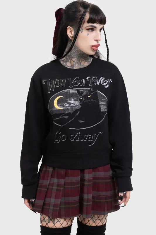 Go Away Sweatshirt Hoodie with Button Placket Classic Preppy