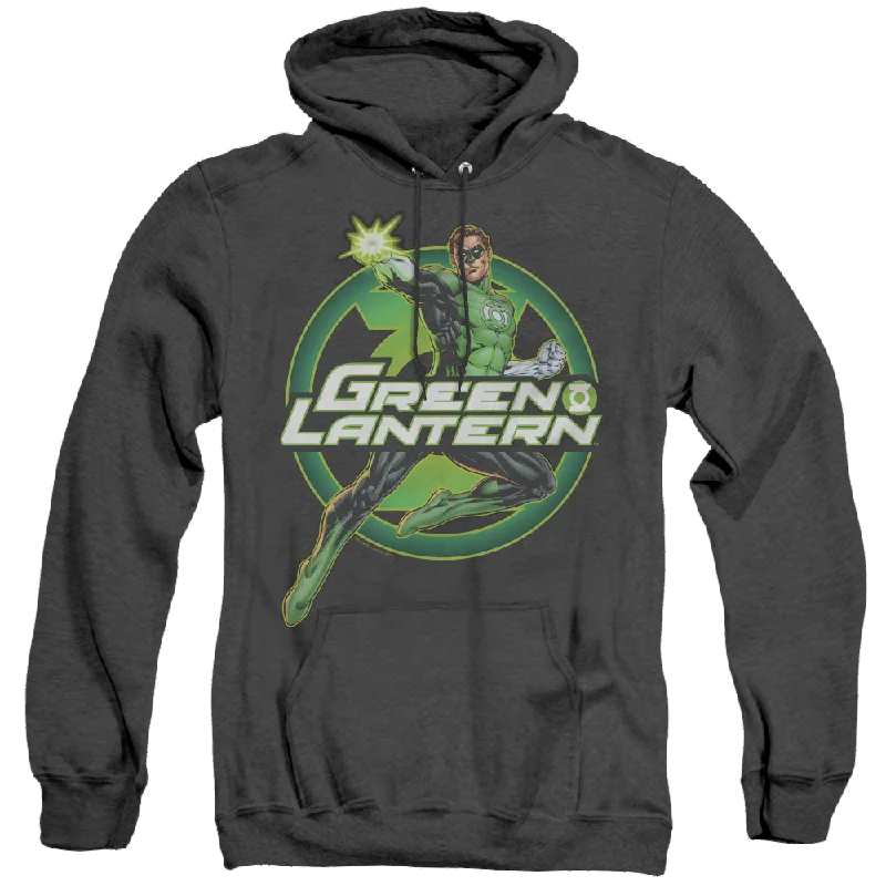 Green Lantern Lantern Glow - Heather Pullover Hoodie Long Bell Sleeve