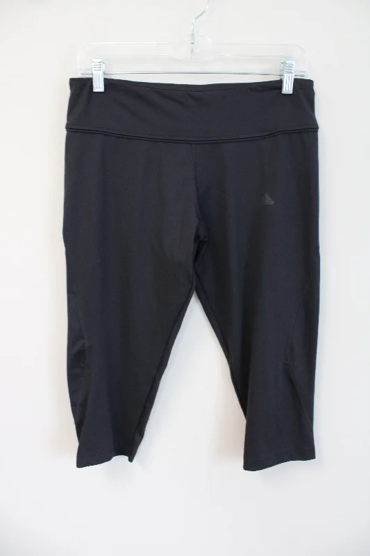 Adidas Dark Gray Athletic Capri Leggings | L Trendy Colorblock Print Leggings