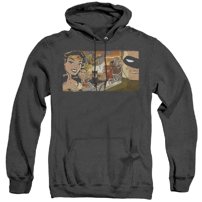 Justice League Cinematic League - Heather Pullover Hoodie Boat Neck Sweater