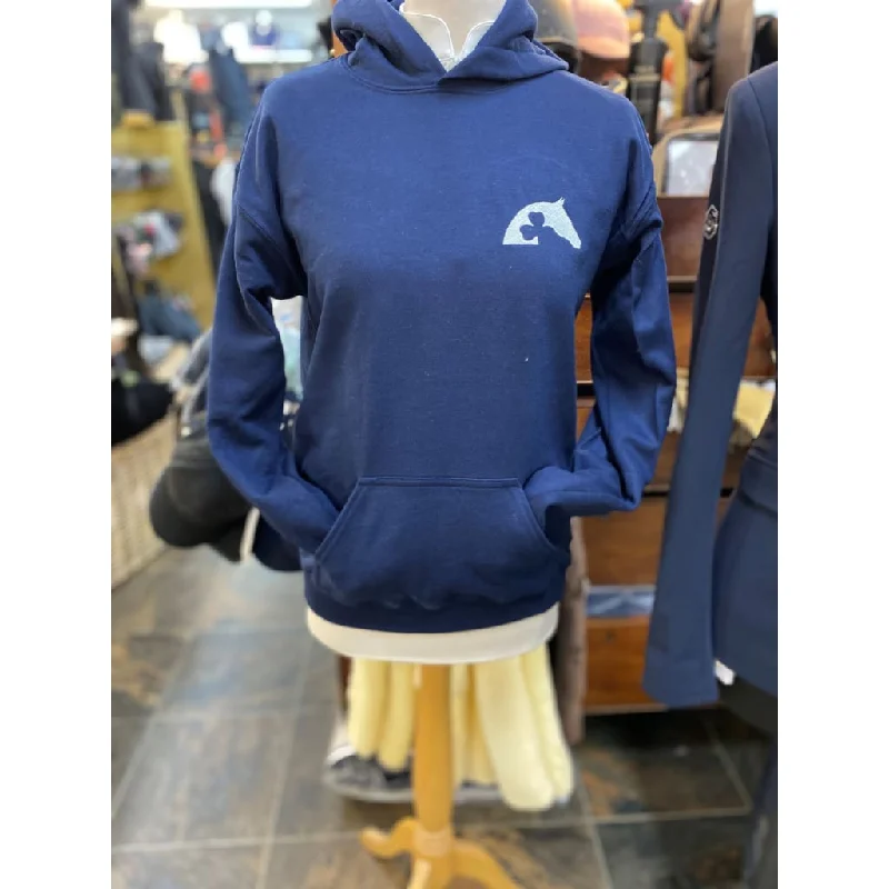 Irish Showjumping Hoodie Adult Navy Hoodie with Color Block Contrast Stylish