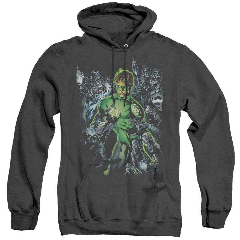 Green Lantern Surrounded By Death - Heather Pullover Hoodie Fleece Warm Pullover