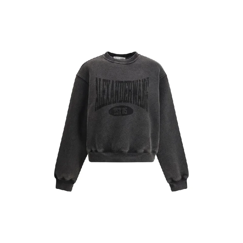 Alexander Wang Graphic Sweatshirt Hoodie with Hem Ribbing Snug Secure