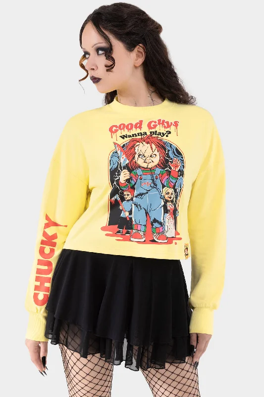 My Friends Call Me...Chucky Sweatshirt Hoodie with Exposed Zipper Edgy Industrial