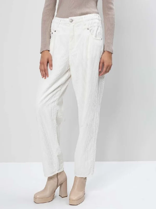 H Winter White Corduroy Trousers Trousers Hiking Durable