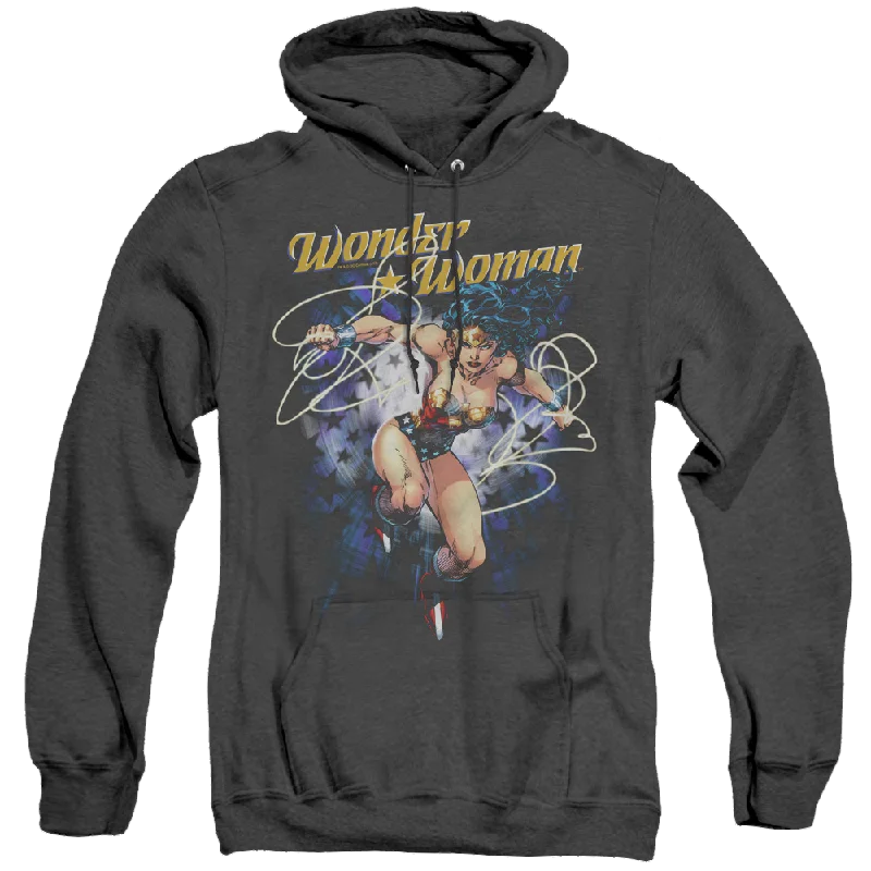 Wonder Woman Starburst - Heather Pullover Hoodie Chenille Soft Sweater