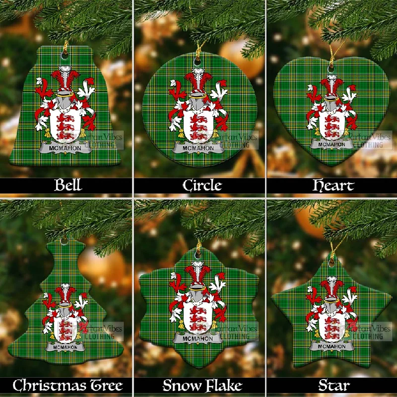 McMahon Irish Clan Tartan Christmas Ceramic Ornament with Coat of Arms Turtleneck Wrap Cape McMahon Irish Clan Tartan Christmas Ceramic Ornament with Coat of Arms Turtleneck Wrap Cape