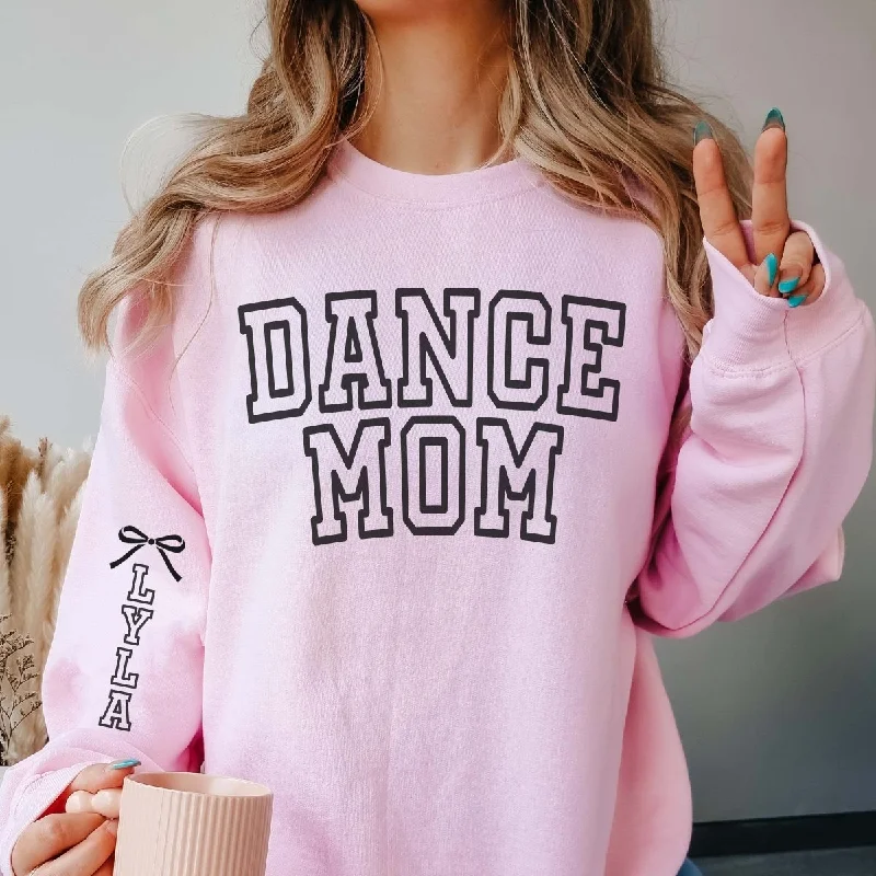 Dance Mom Athletic With Custom Sleeve Graphic Sweatshirt Hoodie with Hem Embroidery Detailed Premium Dance Mom Athletic With Custom Sleeve Graphic Sweatshirt Hoodie with Hem Embroidery Detailed Premium