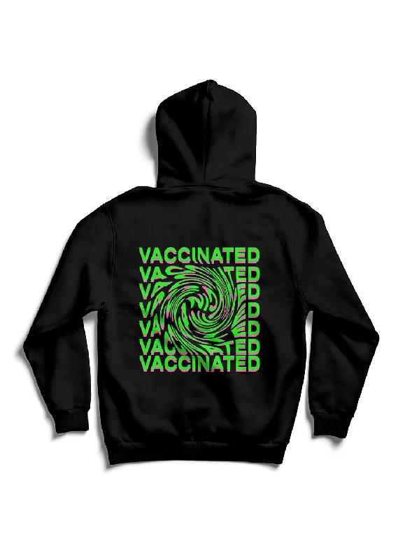 Vaccinated / Oversized Pullover Hoodie Hoodie with Elastic Cuffs Stretchable Comfortable