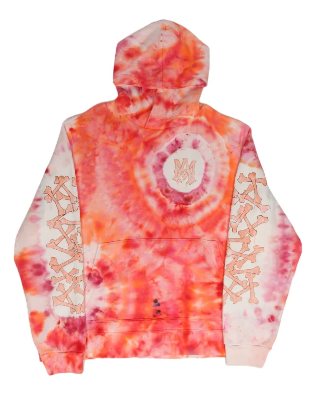 Tie Dye Bones Hoodie Hoodie with Double Zipper Versatile Adjustable