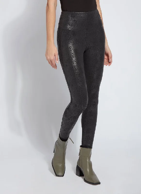 Patterned Matilda Foil Legging (28" Inseam) Casual Black Leggings