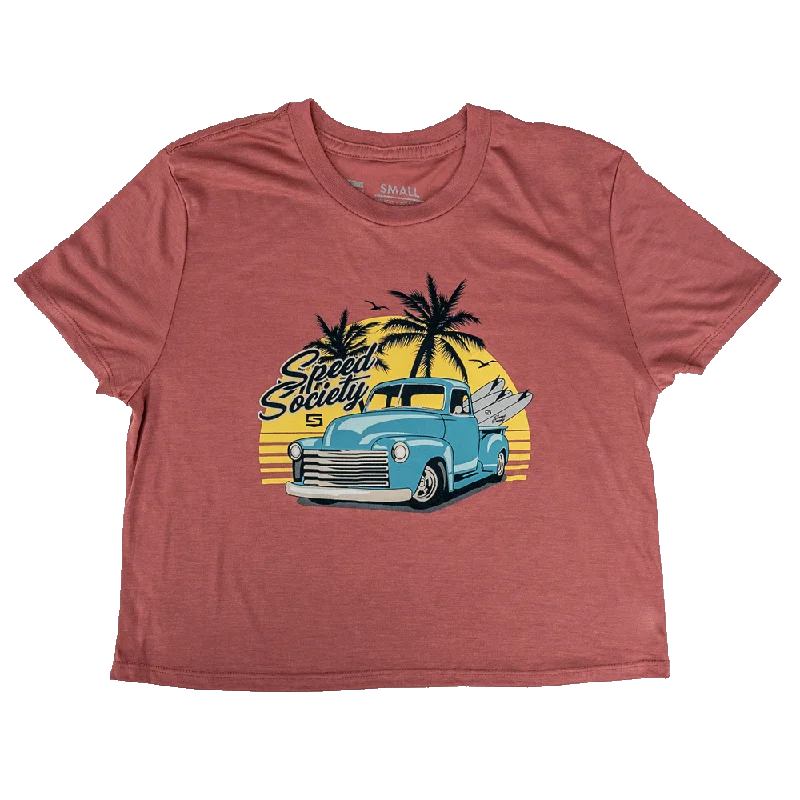 Beach Bum Crop Top Fleece Nylon Spandex