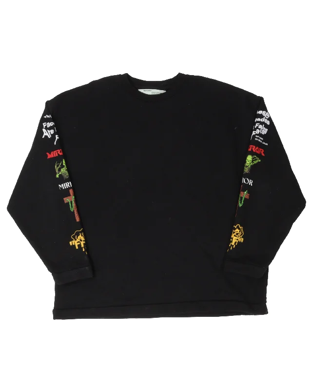 "Mirror" Sweatshirt Hooded Sweatshirt Casual Wear Street Style