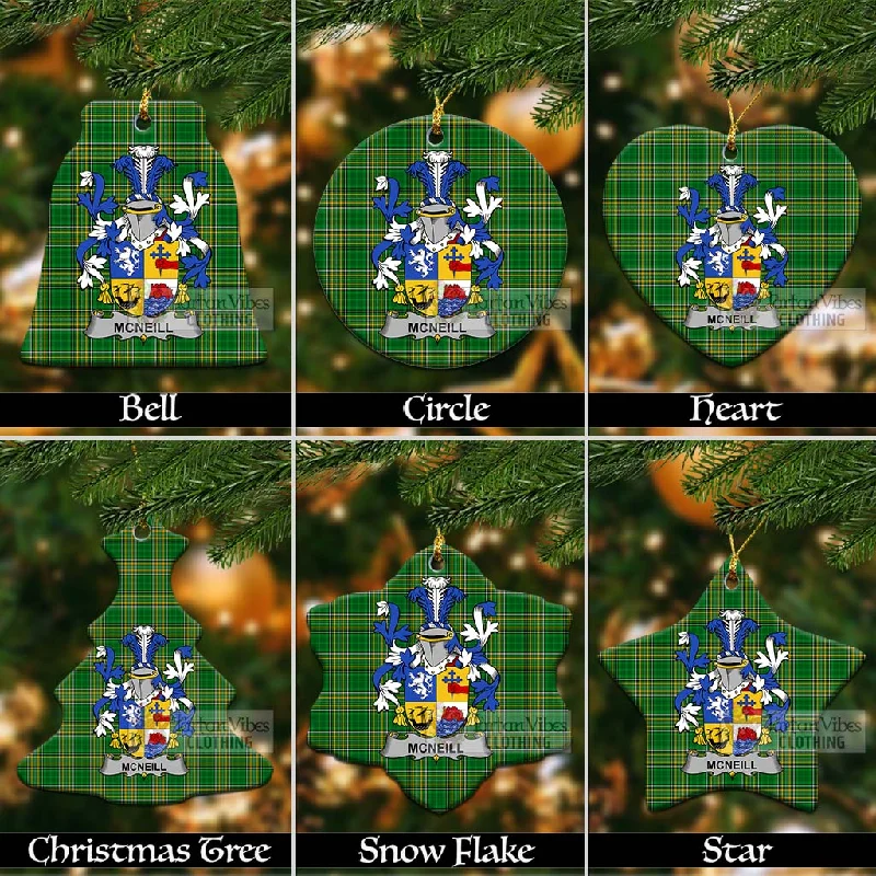 McNeill Irish Clan Tartan Christmas Ceramic Ornament with Coat of Arms Stole Shawl Scarf McNeill Irish Clan Tartan Christmas Ceramic Ornament with Coat of Arms Stole Shawl Scarf