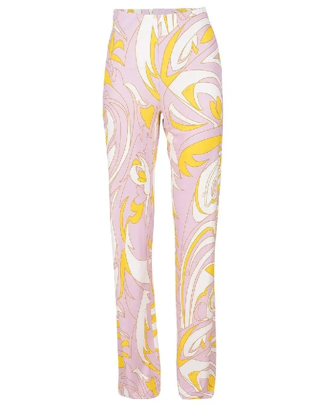 Relaxed Jersey Print Trouser Trousers Spring Floral